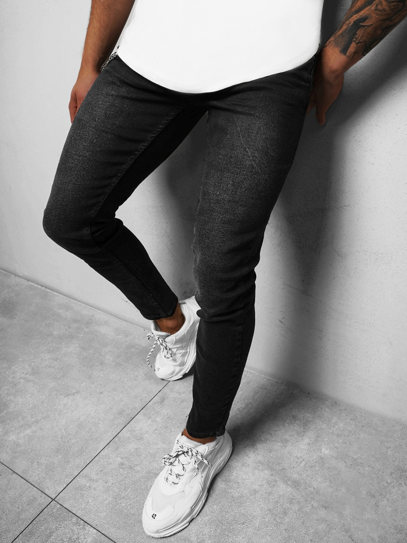 Spodnie jeansowe męskie czarne OZONEE O/WE1005