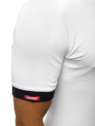 T-Shirt z kapturem męski biały OZONEE O/1273Z