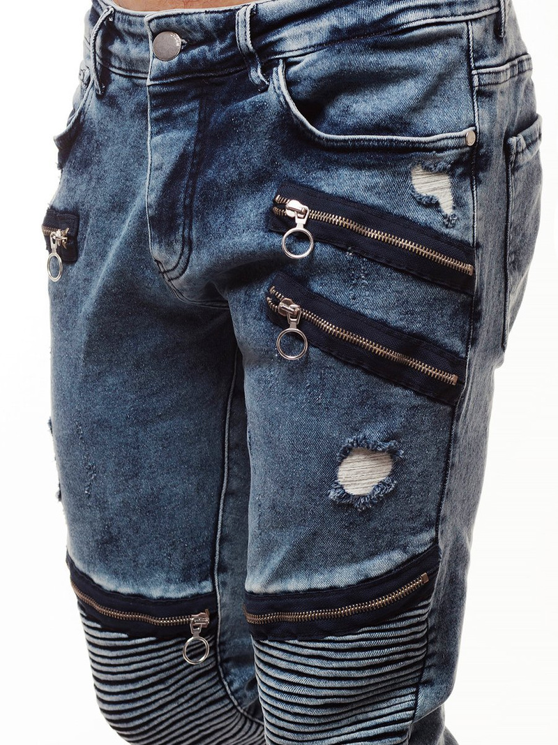 Spodnie męskie jeans niebieskie OZONEE O/B5244