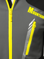 Kurtka softshell męska z kapturem czarno-szara OZONEE JS/HH022/1B