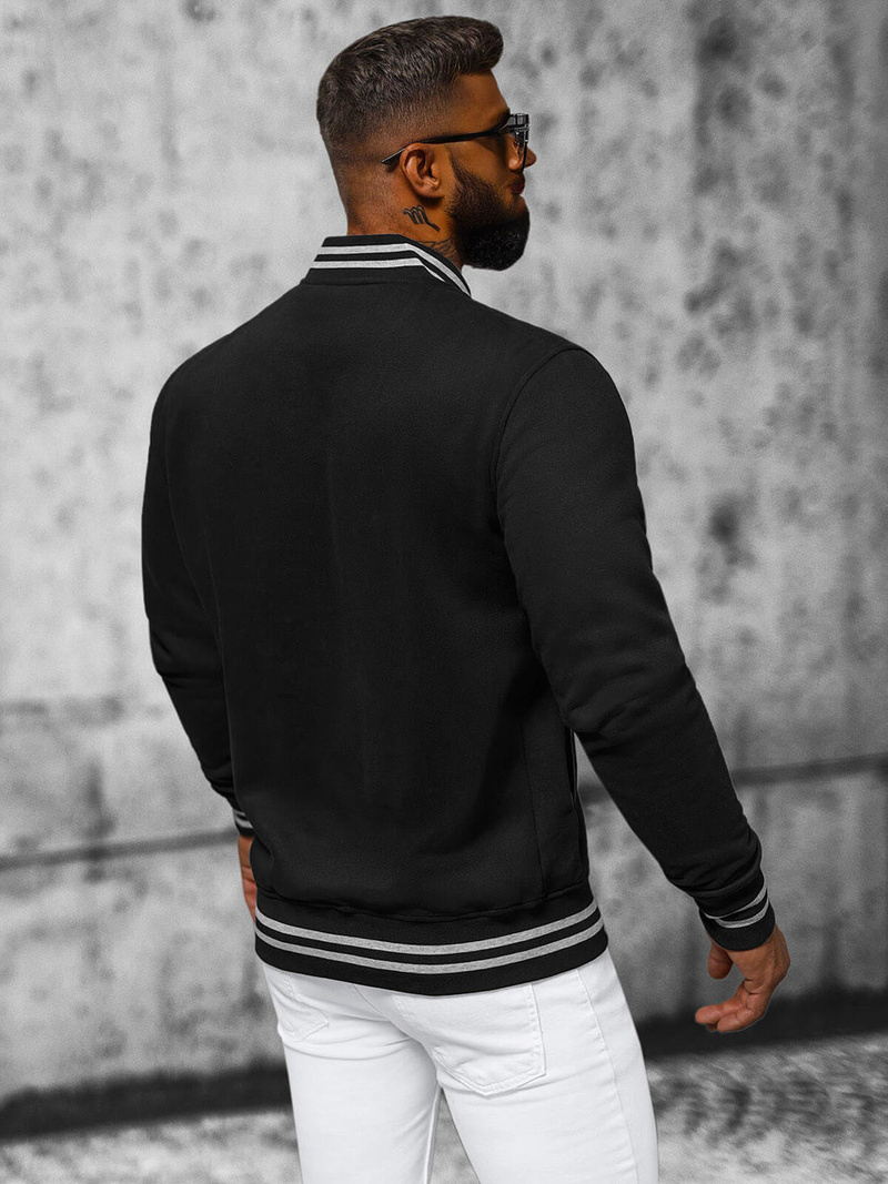 Bluza męska rozpinana czarna OZONEE NB/MF2018