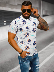 T-shirt męski z nadrukiem biały OZONEE O/BL59