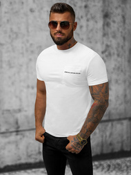T-shirt męski slim fit biały OZONEE NB/MT3044