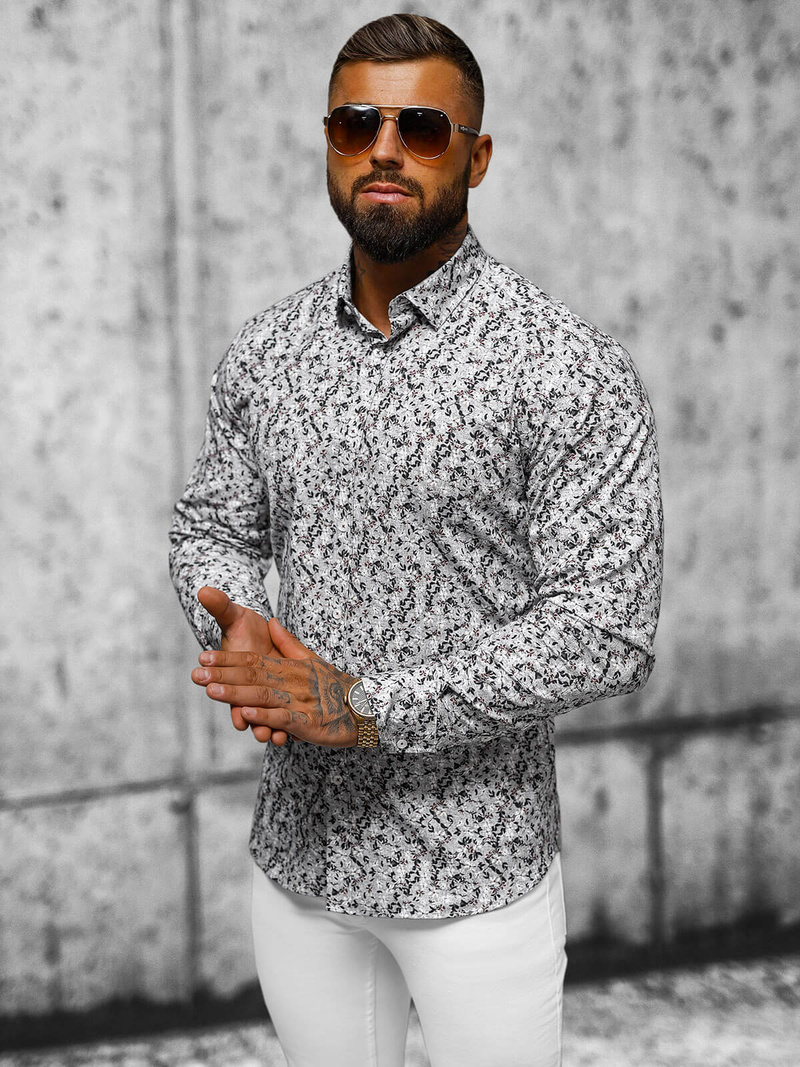 Класична сорочка чоловіча сірий OZONEE O/V63