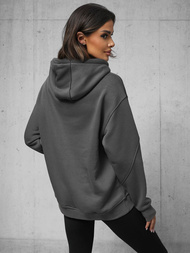 Bluza z kapturem oversize grafitowa OZONEE O/SWE23019Z