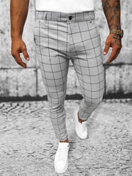 Spodnie męskie chino materiałowe szare OZONEE O/2000