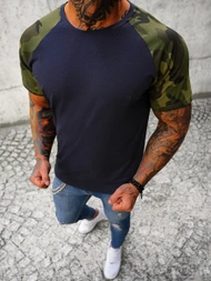 T-shirt męski granatowy-moro OZONEE JS/8T82/7