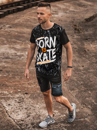 T-Shirt męski czarny OZONEE JS/KS1989