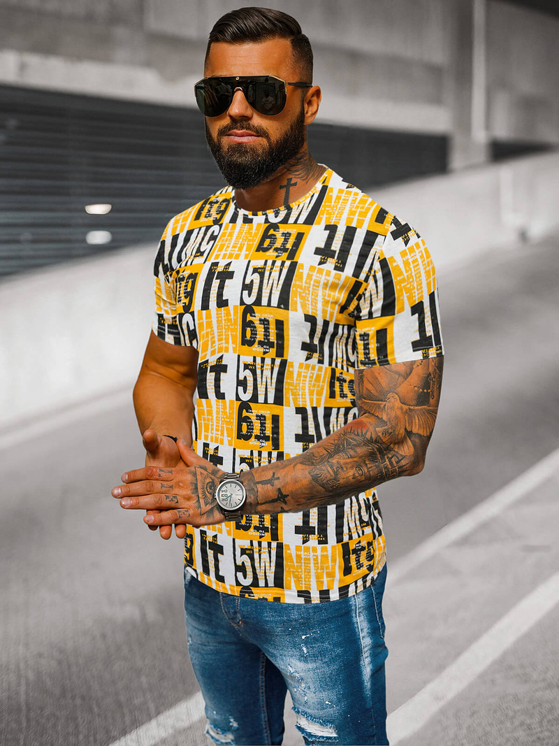 Футболка чоловіча Жовто-Чорнi OZONEE O/BL66Z