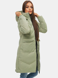 Płaszcz zimowy damski jasno-zielony OZONEE JS/M735/156