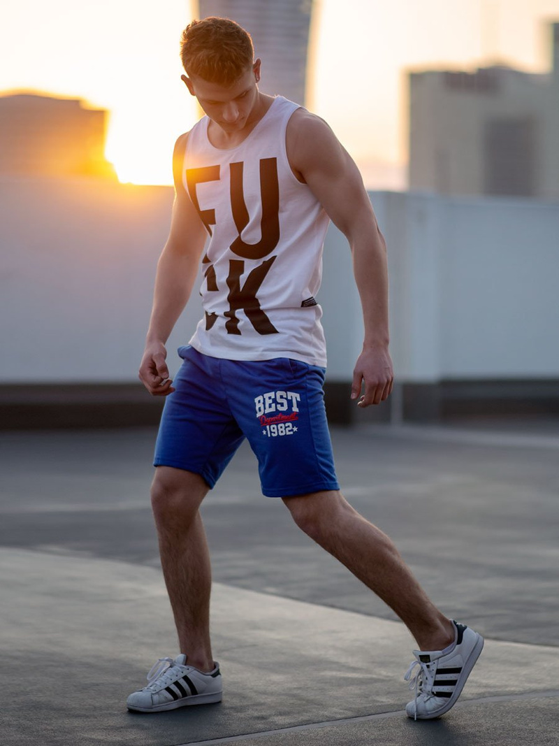 Koszulka bez rękawów męska biała OZONEE O/1268Z