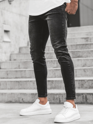 Spodnie jeansowe męskie czarne OZONEE O/651