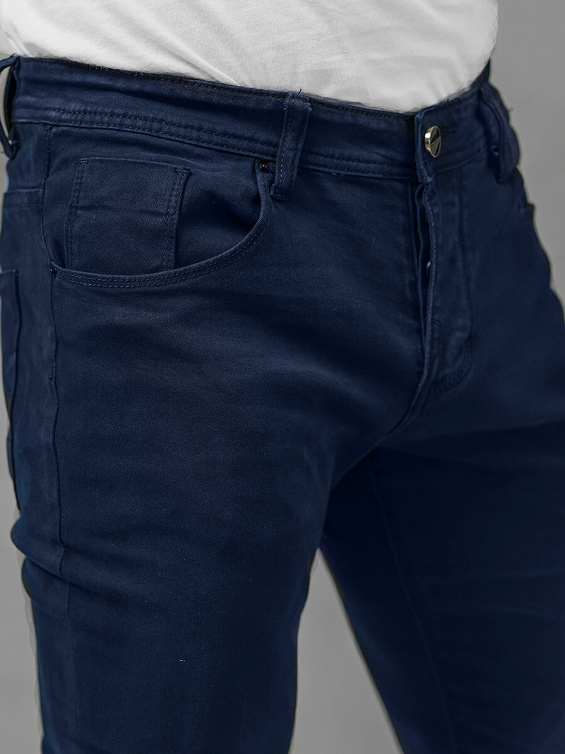 Spodnie męskie chino ciemno-niebieskie OZONEE NB/MP0160BS