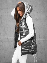 Стьобаний жіночий жилет графіт OZONEE JS/16M9115/105Z