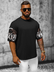 T-shirt męski oversize czarny OZONEE O/3432