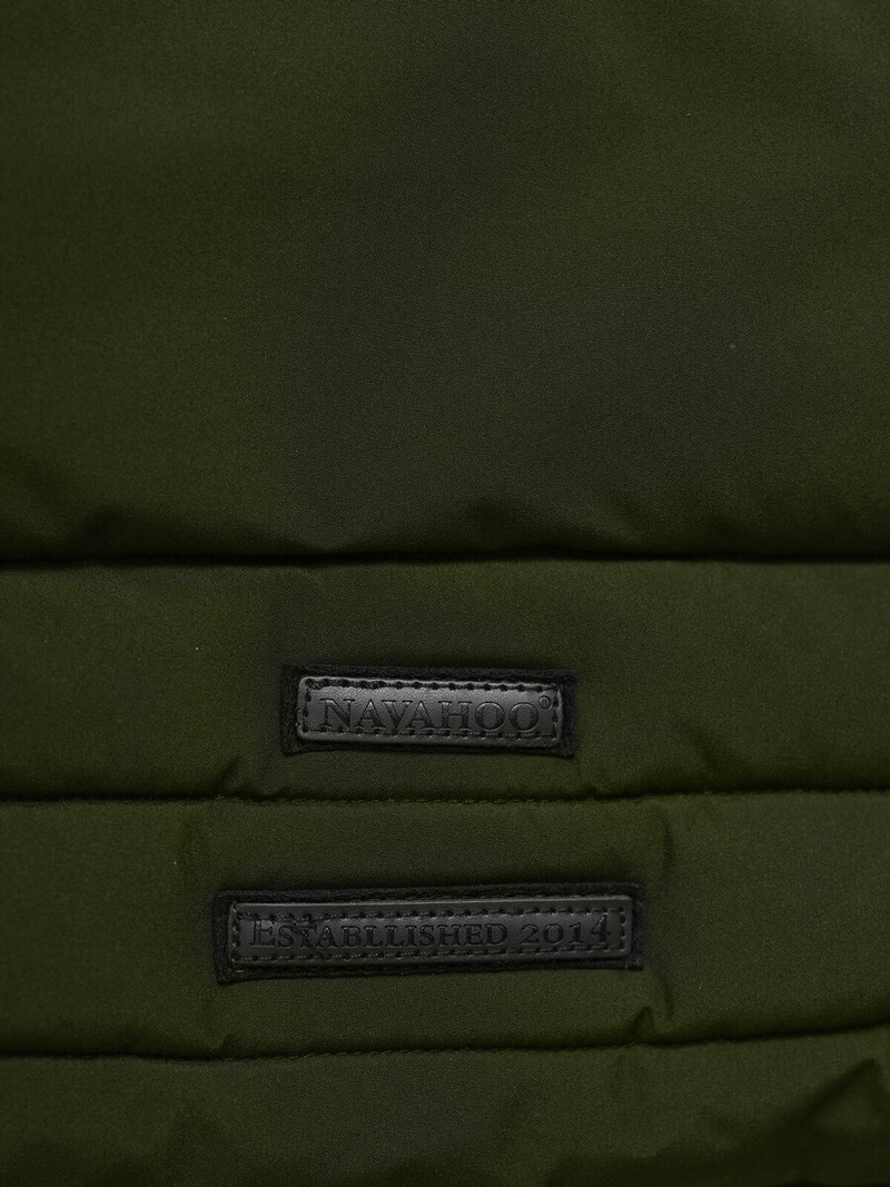 Kurtka zimowa damska długa pikowana khaki OZONEE O/W377Z