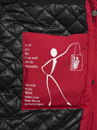 Kurtka zimowa damska długa pikowana ciemno-czerwona OZONEE O/W377