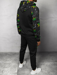 Komplet dresowy męski czarno-zielony OZONEE O/HM703Z