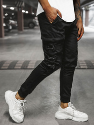 Spodnie męskie chino joggery czarne OZONEE G/11132