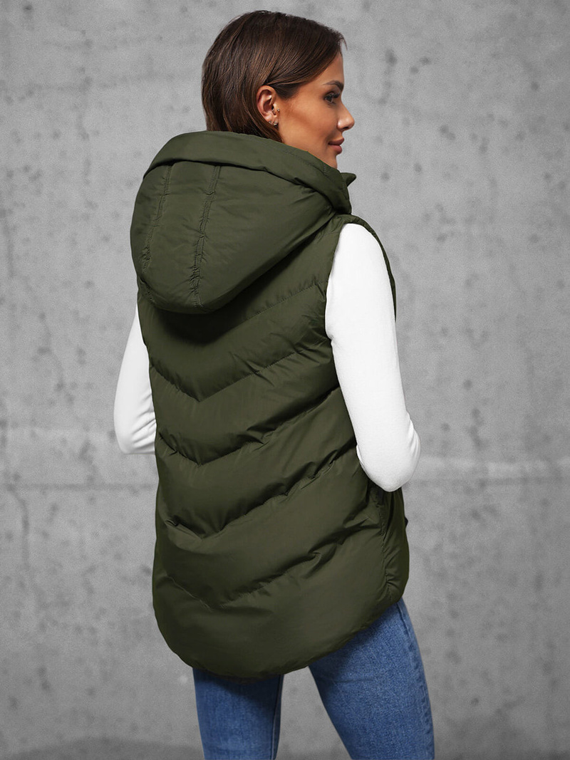 Стьобаний жіночий жилет Темно-Зелена OZONEE JS/5M3176/136