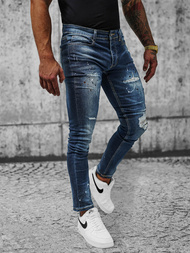 Spodnie jeansowe męskie ciemno-niebieskie OZONEE NB/MP0170BS