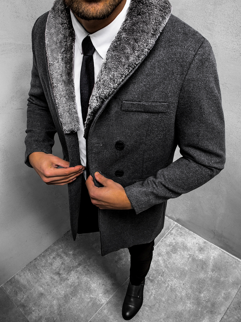 Płaszcz męski grafitowy OZONEE O/5626