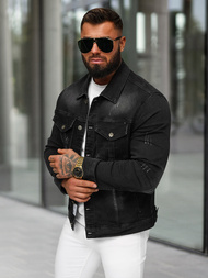 Чоловіча джинсова куртка Чорна OZONEE NB/MJ514N