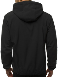 Kurtka softshell męska z kapturem czarna OZONEE JS/KS2183