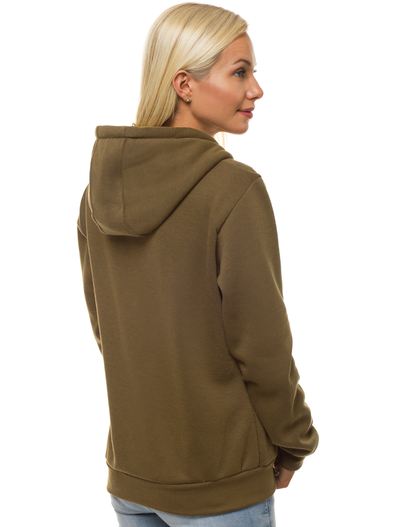 Bluza damska rozpinana z kapturem brązowa OZONEE JS/W03Z