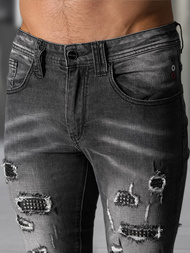 Spodnie jeansowe męskie slim fit czarne OZONEE NB/MP0152NZ