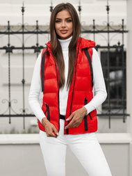 Kamizelka damska pikowana czerwona OZONEE JS/5M3133/270Z