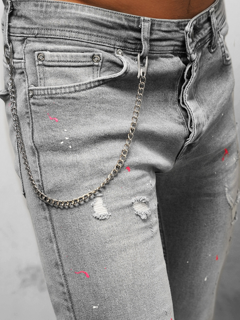 Spodnie jeansowe męskie szare OZONEE O/WE1004