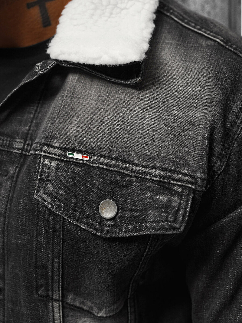 Чоловіча джинсова куртка Чорна OZONEE NB/MJ516NZ