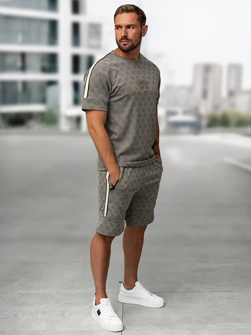 Чоловічий короткий спортивний костюм tемно-ciрий OZONEE O/QQ1621AB