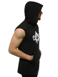 T-Shirt bez rękawów męski czarno-biały OZONEE MACH/M1213