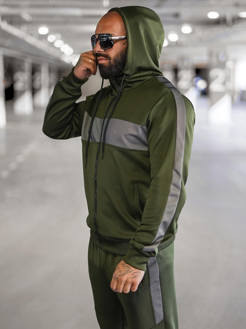 Komplet dresowy męski zielony OZONEE JS/8C8115/29Z