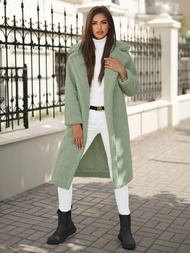 Płaszcz zimowy damski polarowy miętowy OZONEE O/Z01Z