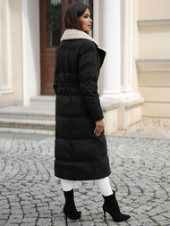 Płaszcz zimowy damski pikowany czarny OZONEE JS/16M9168/392Z