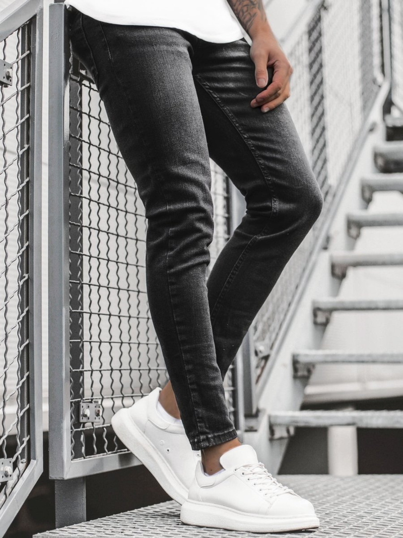 Spodnie męskie jeans czarne OZONEE O/4371/4
