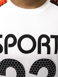 Футболка чоловіча Бiло-Помаранчева OZONEE JS/KS2068