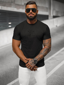 T-shirt męski slim fit czarny OZONEE NB/MT3111
