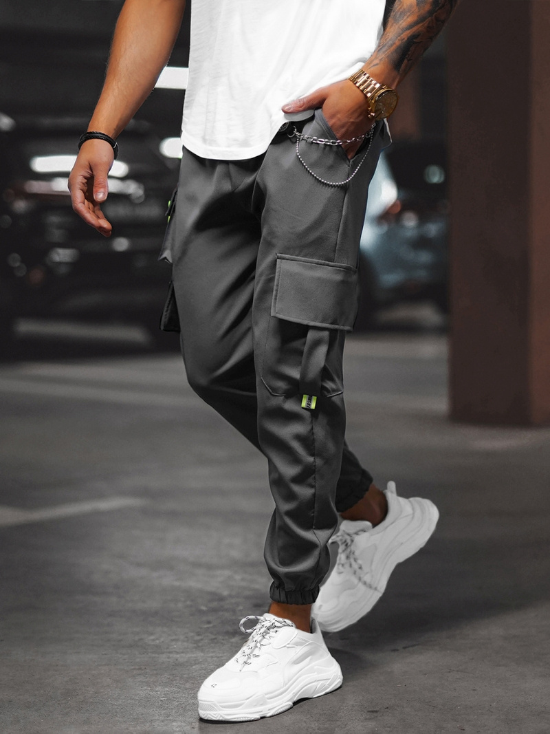 Чоловічі штани джоггери чинос графіт OZONEE O/CP149Z