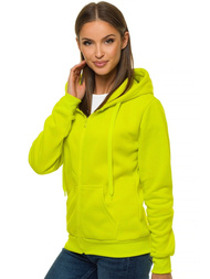 Bluza damska rozpinana z kapturem limonkowa OZONEE JS/W03/71Z