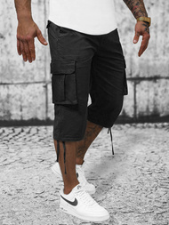 Spodenki męskie 3/4 chino czarne OZONEE T/XX160082/1