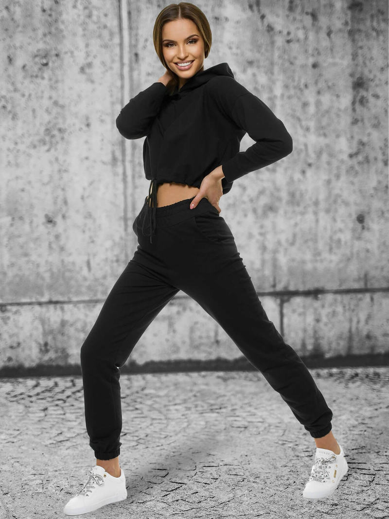 Komplet dresowy dwuczęściowy czarny OZONEE O/12108