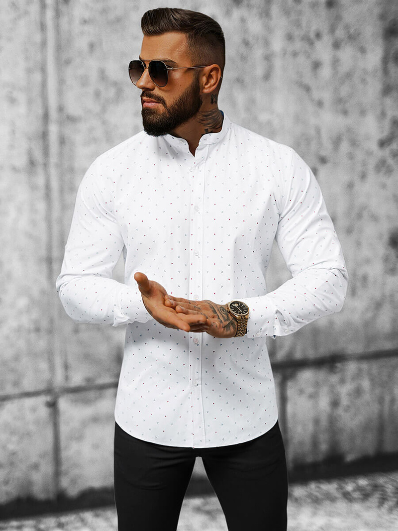 Класична сорочка чоловіча Бiла OZONEE O/V22