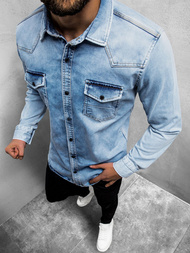 Сорочка чоловіча Яскраво-Синя OZONEE O/3177