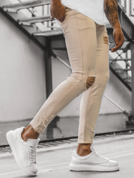 Штани джинсові чоловічі Бежевi/B OZONEE DP/583