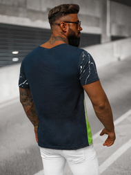 T-shirt męski granatowo-zielony OZONEE JS/S119/153