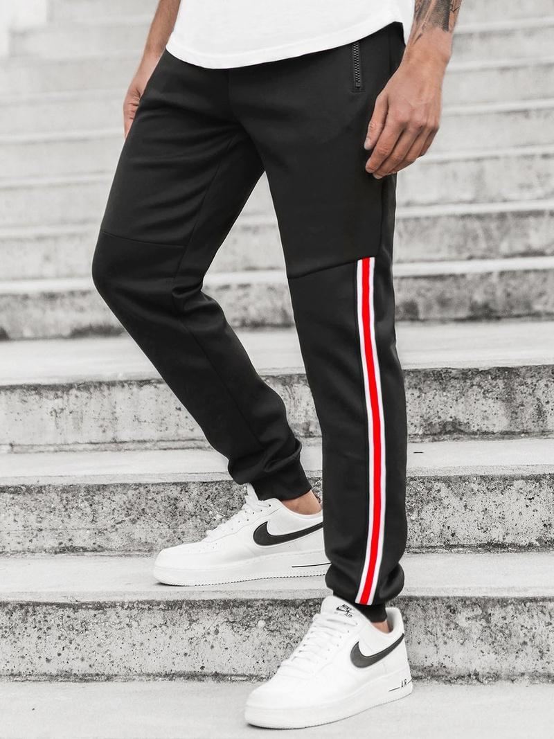 Spodnie dresowe męskie czarne OZONEE JS/K20025Z